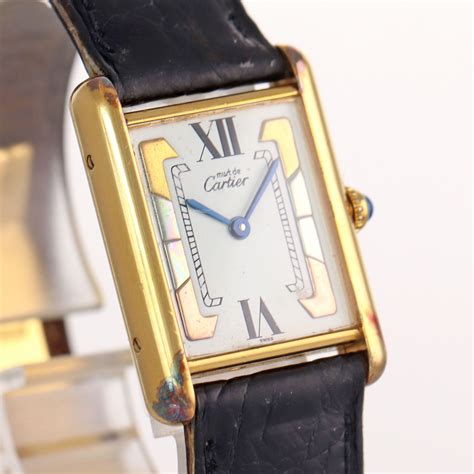 cartier must de vermeil gold|cartier quartz tank review.